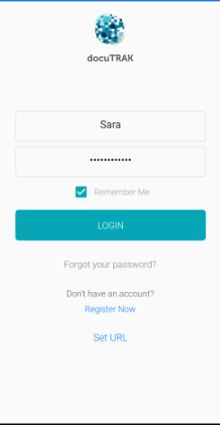 docuTRAK Login In Page Mobile App Correspondence Software